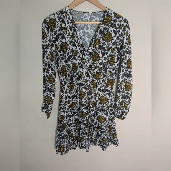 Sandro Dami Floral Mini Dress Size 36 - Picture 4 of 11